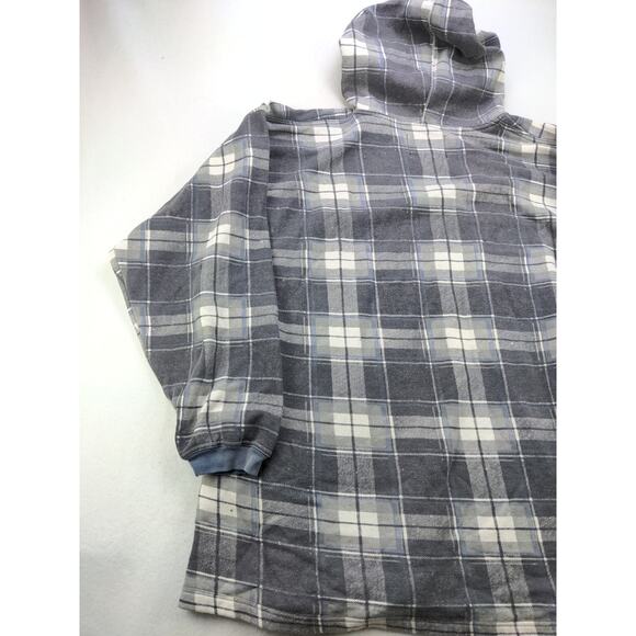 Mens Sedan Clothing Hoodie Sweatshirt Size L Pullover Black Grid Pattern - Picture 7 of 10